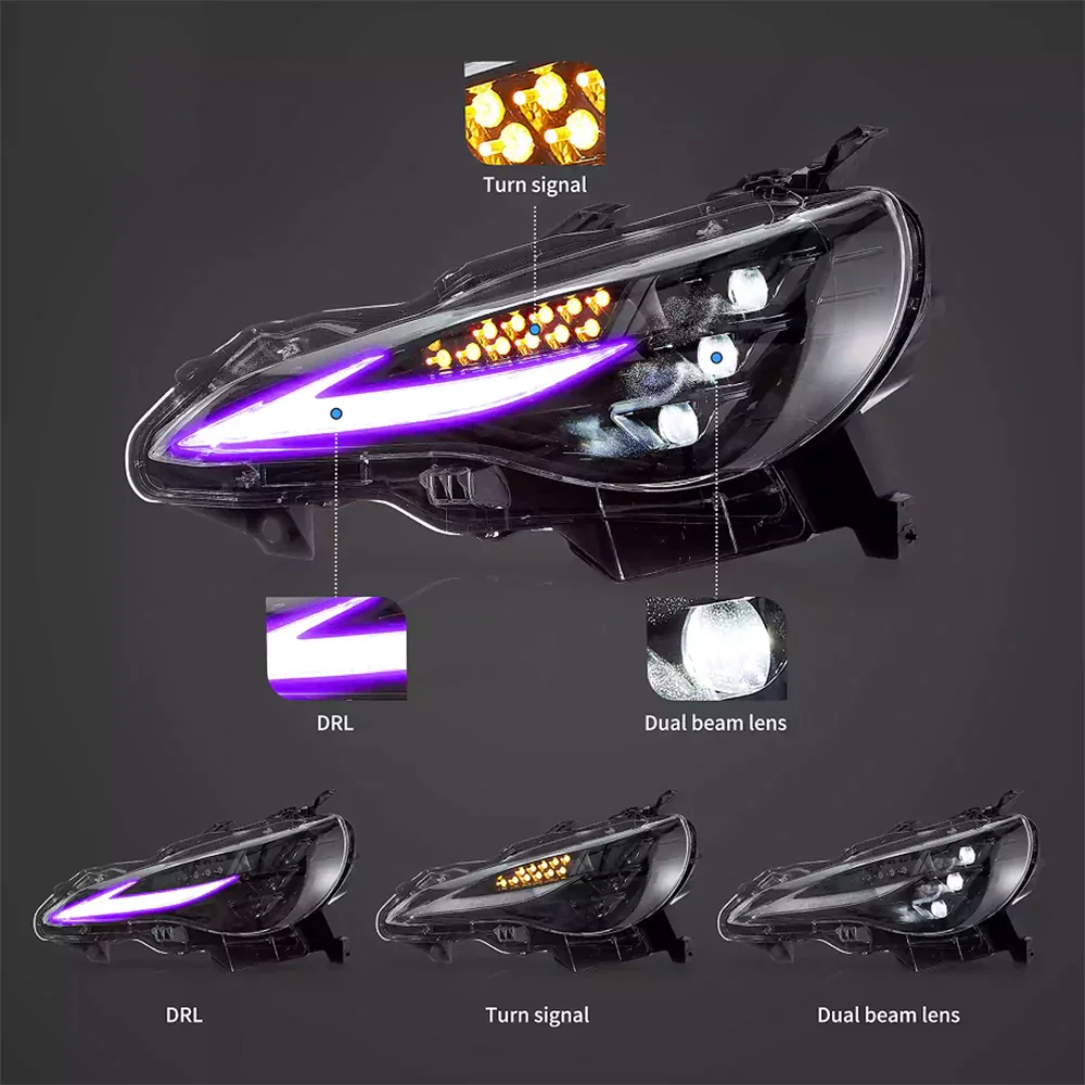RGB LED Headlight Assembly For 2012-2021 Toyota 86, Subaru Brz, Scion Frs - Image 4