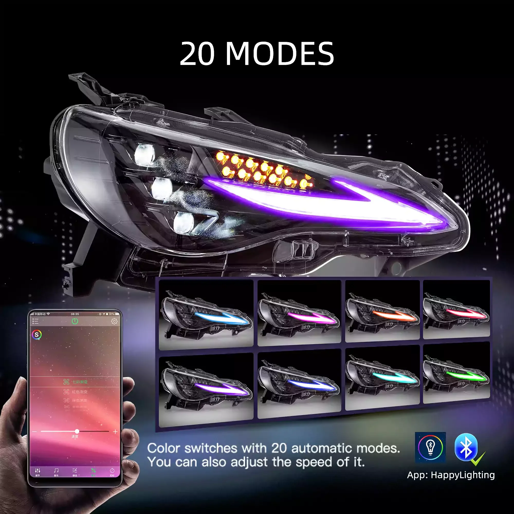 RGB LED Headlight Assembly For 2012-2021 Toyota 86, Subaru Brz, Scion Frs - Image 5