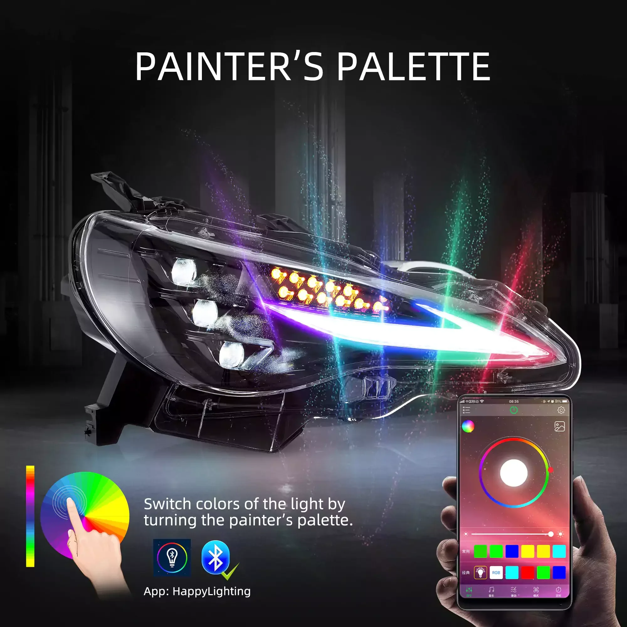 RGB LED Headlight Assembly For 2012-2021 Toyota 86, Subaru Brz, Scion Frs - Image 7