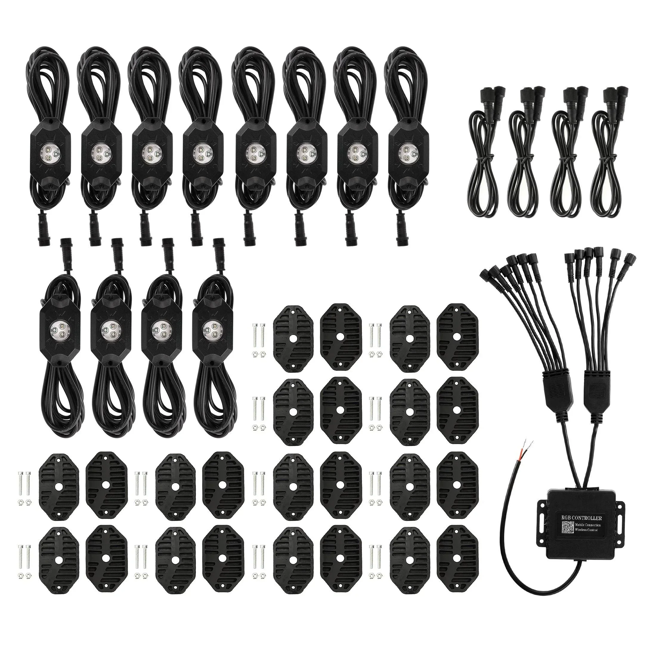 RGB LED Rock Light Set with Bluetooth Controller for GMC Sierra AT4 GMC Sierra 1500/2500/3500 - Image 11