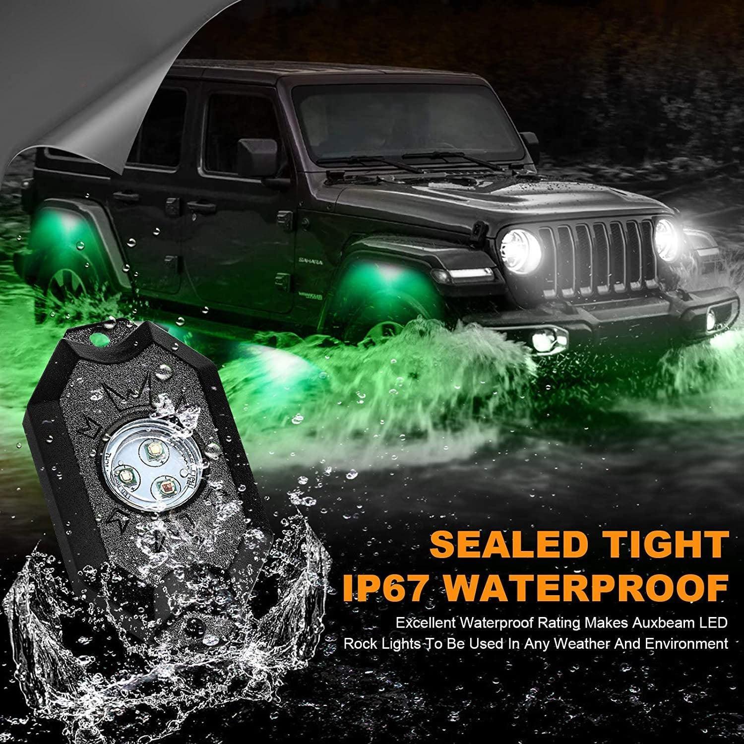 RGB LED Rock Light Set with Bluetooth Controller for GMC Sierra AT4 GMC Sierra 1500/2500/3500 - Image 9
