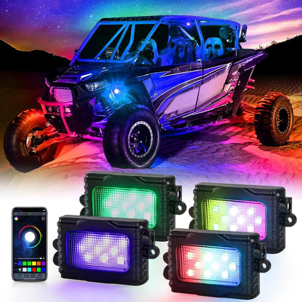Magic Dream Color RGB LED Rock Lights Kit with Bluetooth APP Control, Multicolor Chasing Neon Underglow Lights for ATV UTV - Image 16