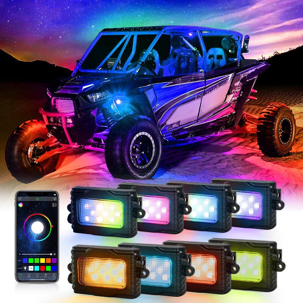 Magic Dream Color RGB LED Rock Lights Kit with Bluetooth APP Control, Multicolor Chasing Neon Underglow Lights for ATV UTV - Image 18