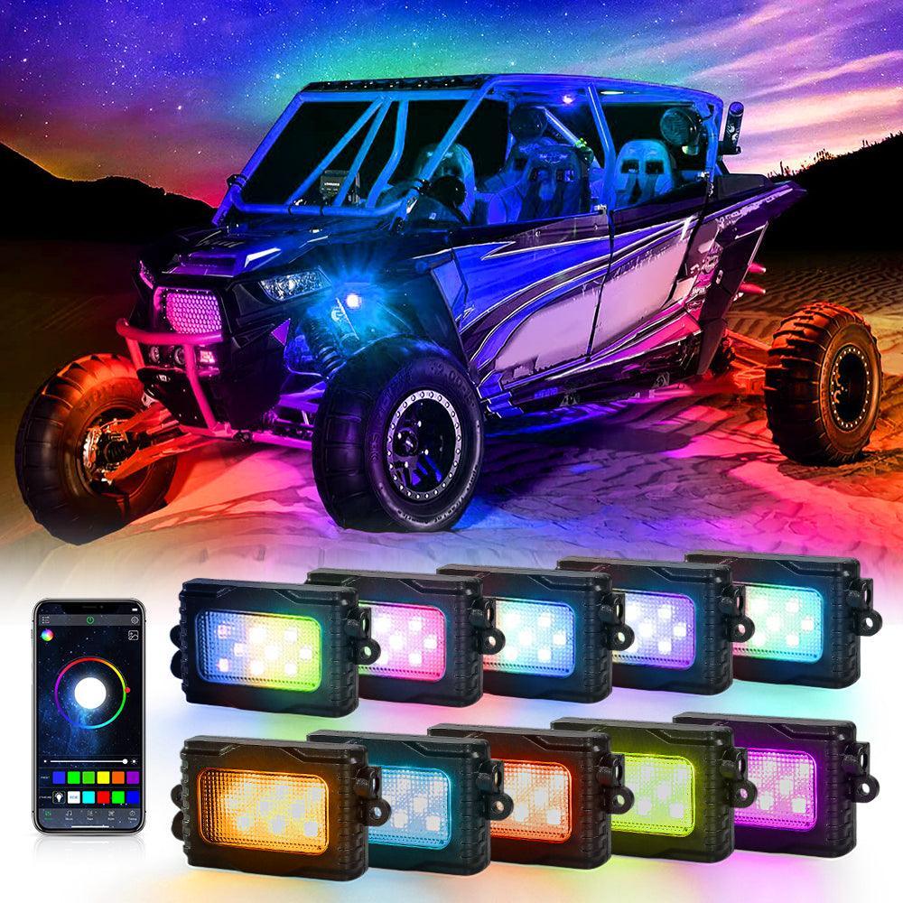 Magic Dream Color RGB LED Rock Lights Kit with Bluetooth APP Control, Multicolor Chasing Neon Underglow Lights for ATV UTV - Image 19