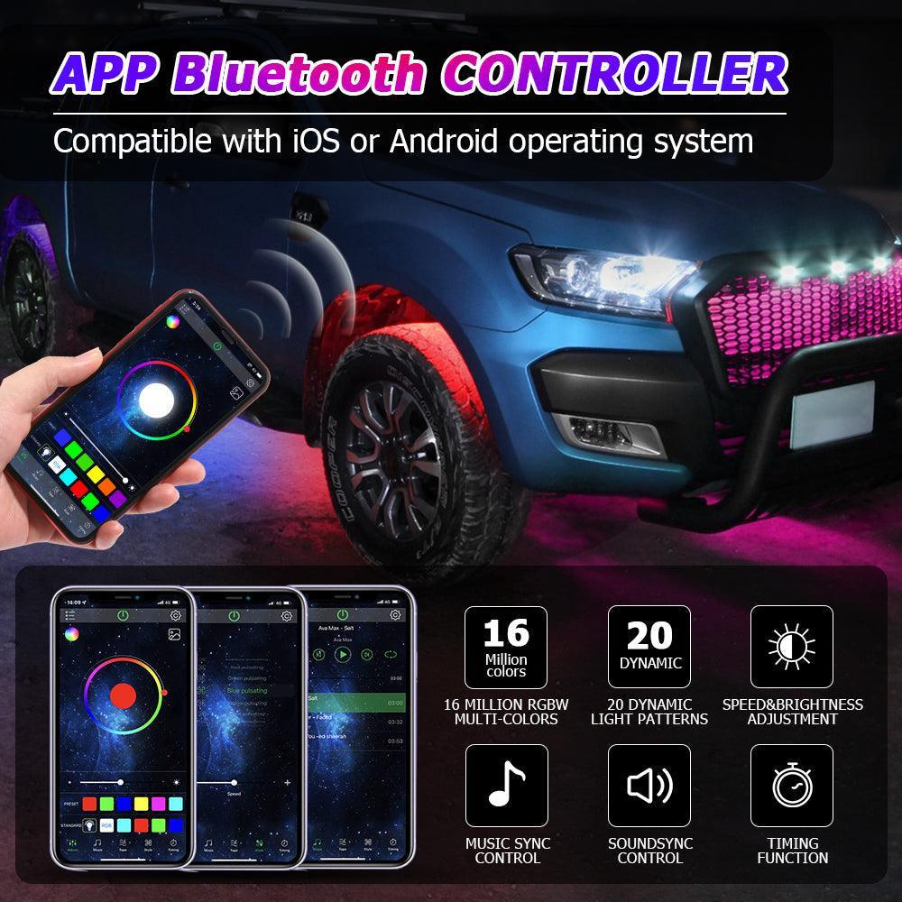 Magic Dream Color RGB LED Rock Lights Kit with Bluetooth APP Control, Multicolor Chasing Neon Underglow Lights for ATV UTV - Image 3