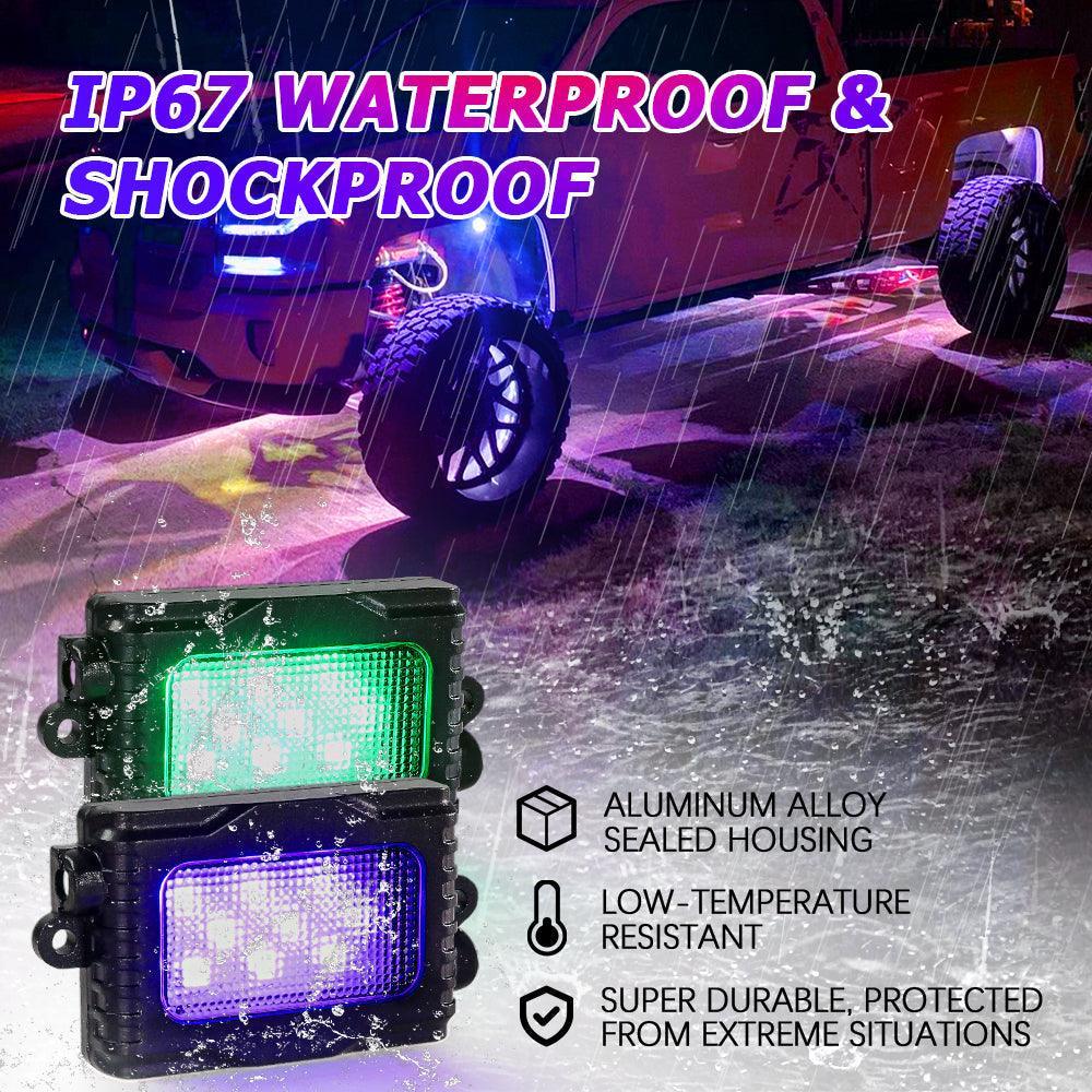 Magic Dream Color RGB LED Rock Lights Kit with Bluetooth APP Control, Multicolor Chasing Neon Underglow Lights for ATV UTV - Image 5