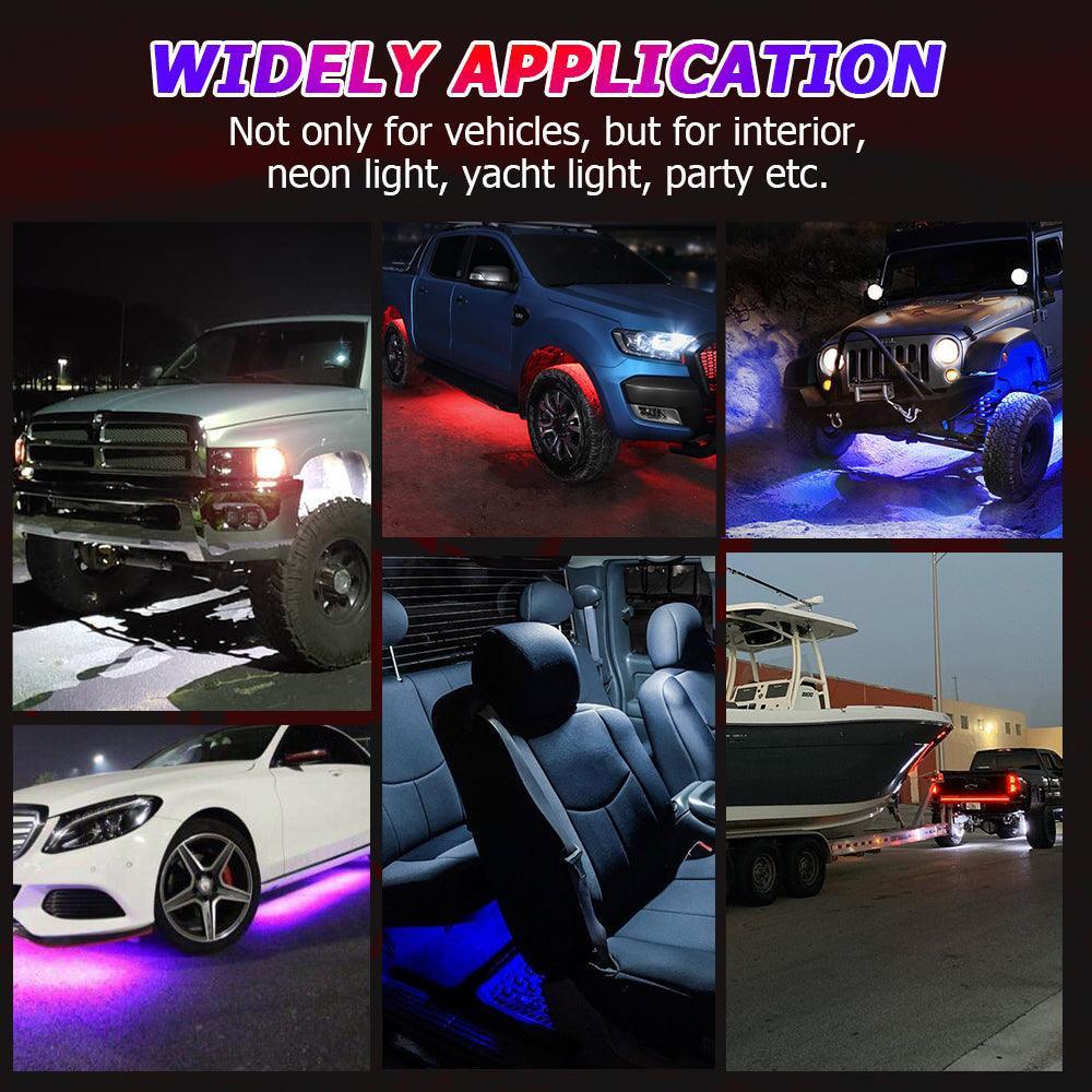 Magic Dream Color RGB LED Rock Lights Kit with Bluetooth APP Control, Multicolor Chasing Neon Underglow Lights for ATV UTV - Image 6