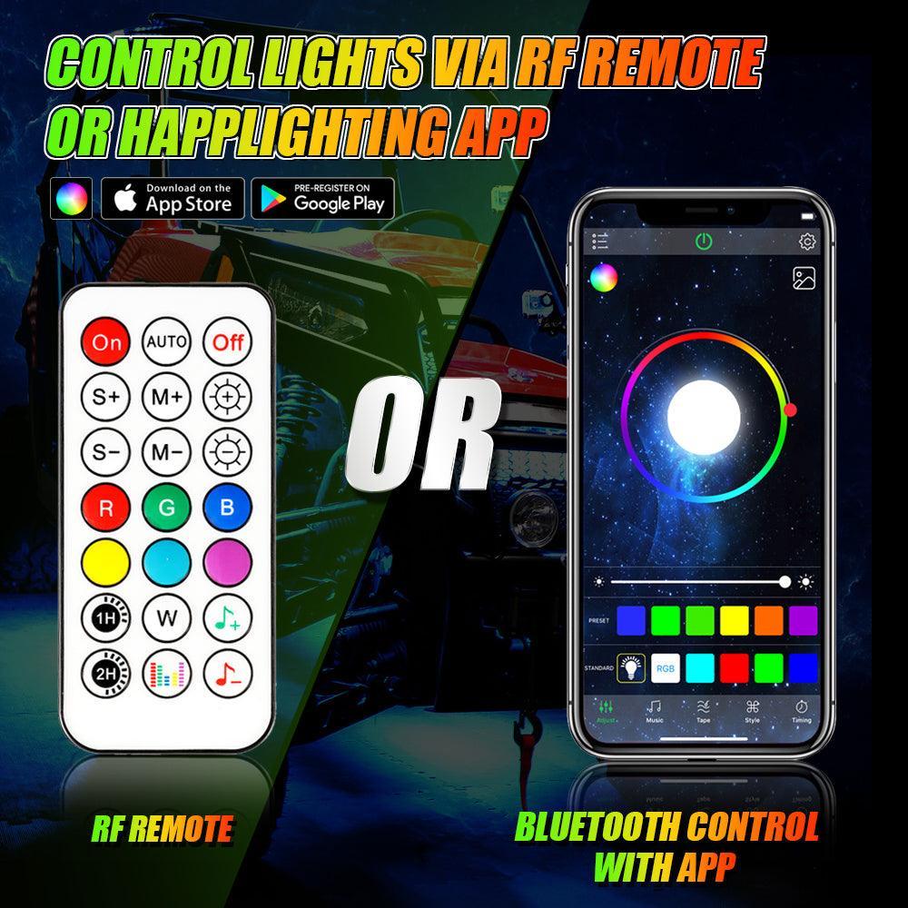Magic Dream Color RGB Underglow Lights LED Strip Lights Kit with Bluetooth APP & Wireless Remote Control with Brake Light Function for ATV UTV - Image 4