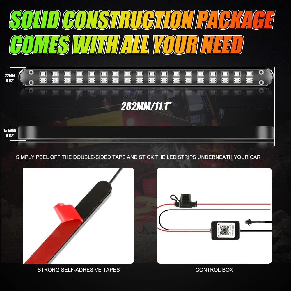 Magic Dream Color RGB Underglow Lights LED Strip Lights Kit with Bluetooth APP & Wireless Remote Control with Brake Light Function for ATV UTV - Image 8