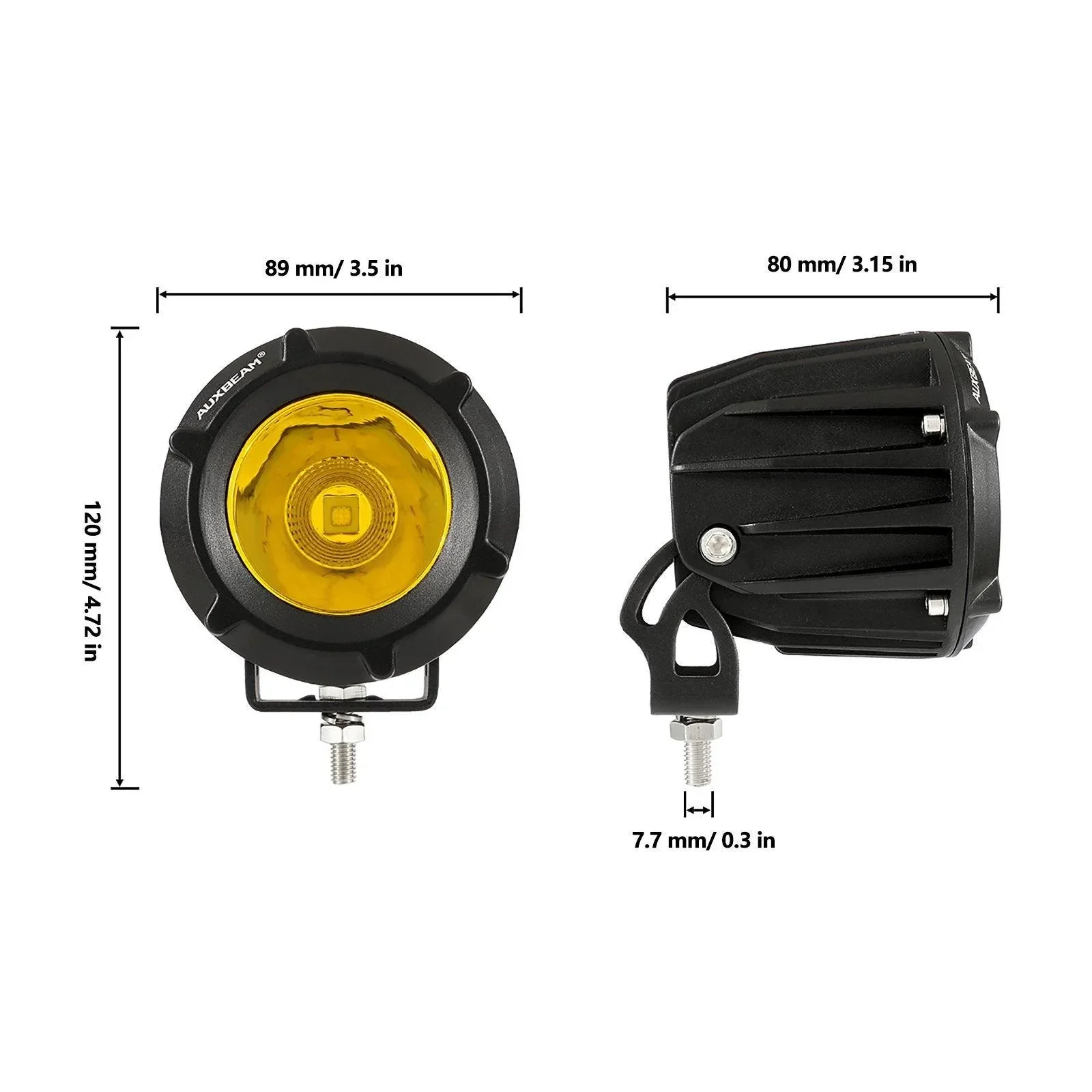 3.5 Inch 50W Round/Square LED Driving Lights Combo White/Yellow with wiring harness for 2000 FORD F250 - Image 16