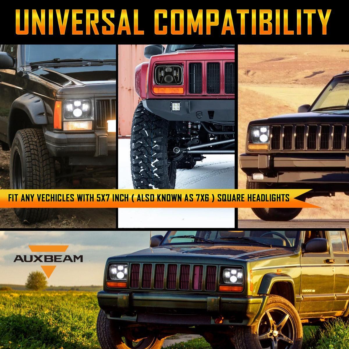 (2pcs/set) 110W 7x6 LED light Headlights for Jeep XJ YJ MJ - Image 7