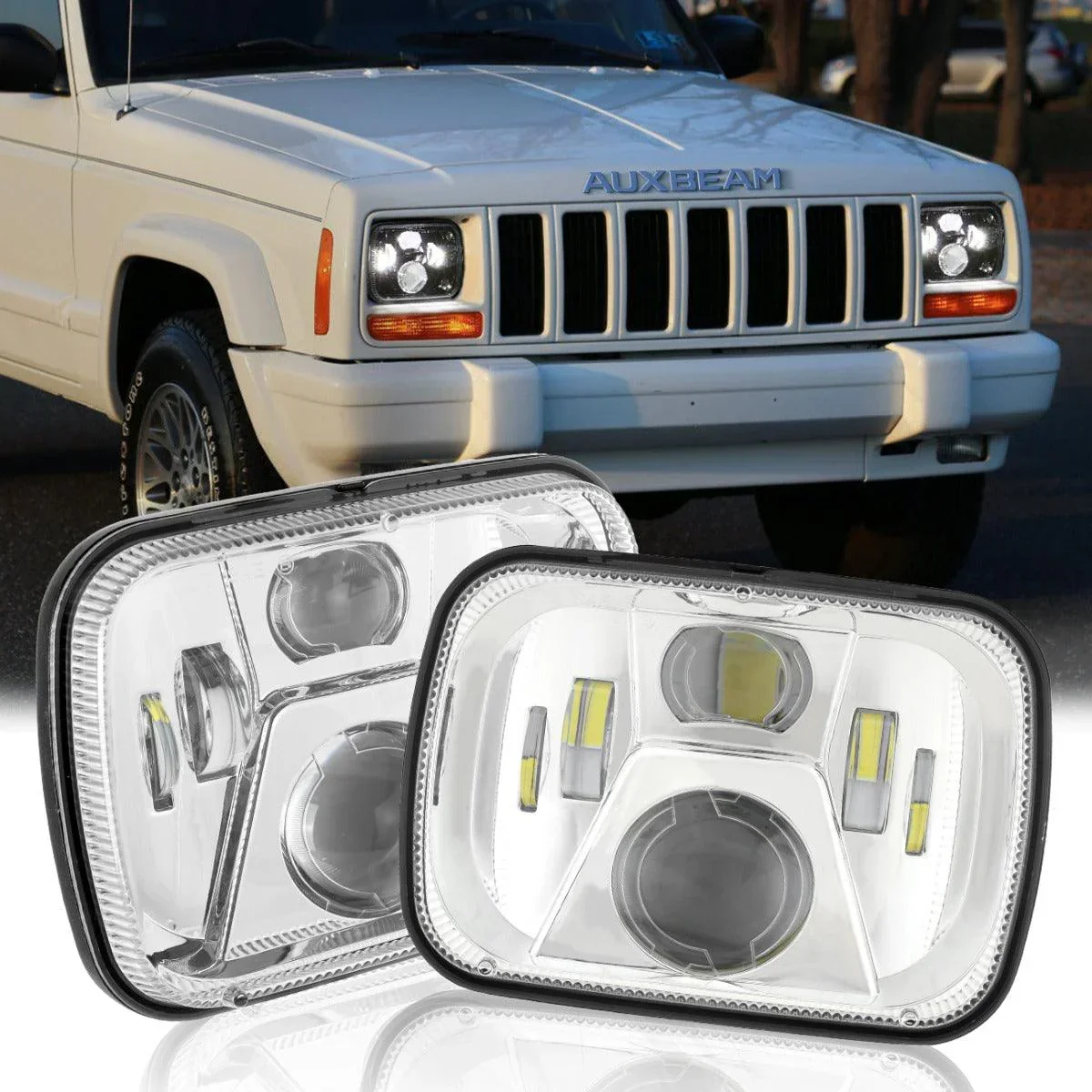 (2pcs/set) 110W 7x6 LED light Headlights for Jeep XJ YJ MJ - Image 8