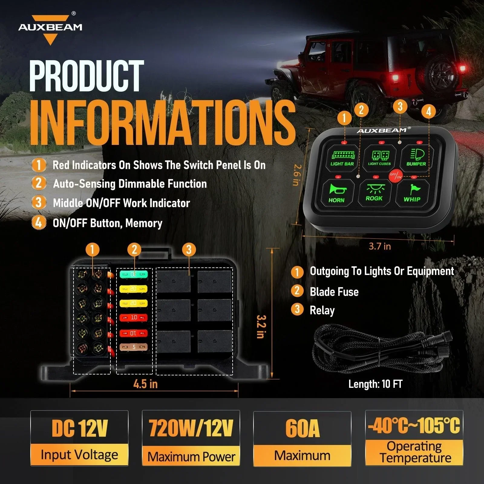 6/8 Gang LED Switch Panel, Off Road Light Controller - Image 13
