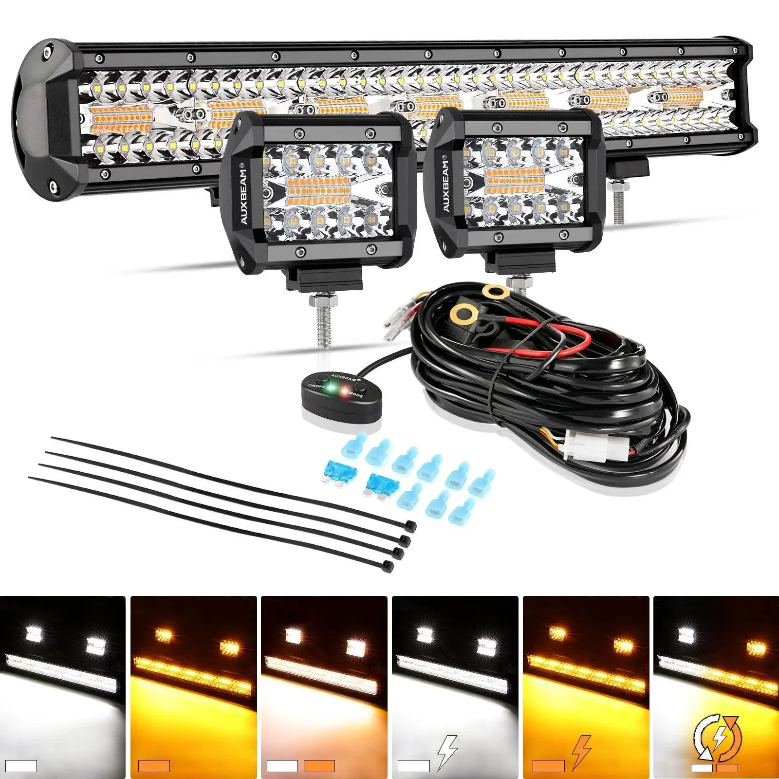 6 Modes Series 3 Inch/4Inch/7Inch/12Inch/20Inch White&Amber LED Light Bar - Image 25