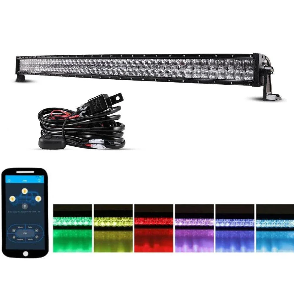 22"/32"/42" V-Series RGB Straight/Curved 5D lens Combo Beam Double Row LED Light Bar for SUV ATV UTV Trucks Pickup Boat - Image 22