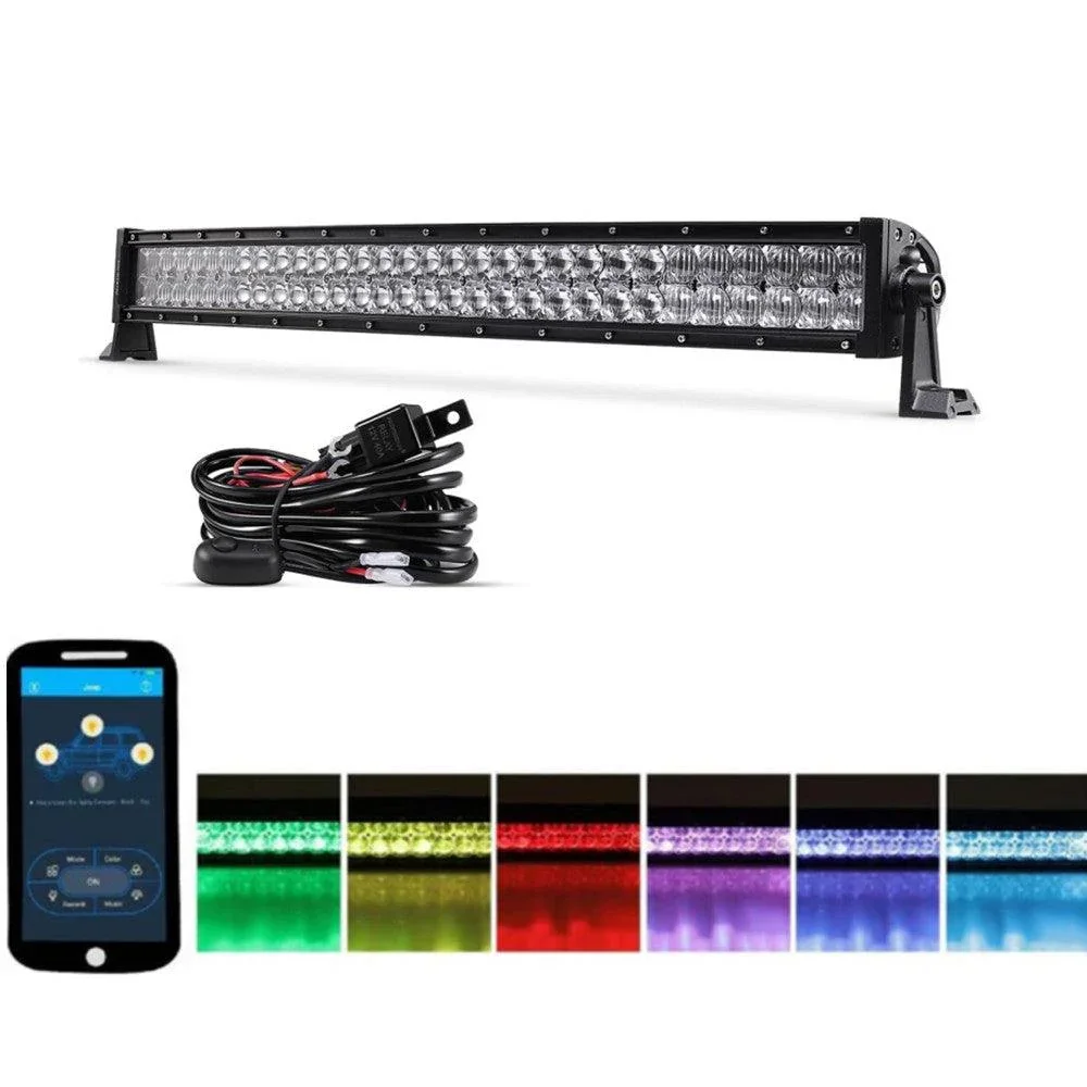 22"/32"/42" V-Series RGB Straight/Curved 5D lens Combo Beam Double Row LED Light Bar for SUV ATV UTV Trucks Pickup Boat - Image 24