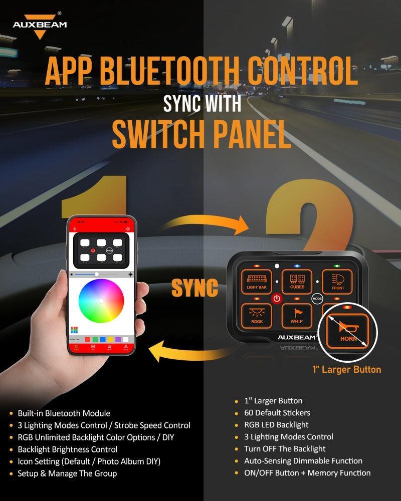 AR Series 6 Gang (AR-600) RGB Switch Panel with APP, Toggle/ Momentary/ Pulsed Mode Supported (One-Side Output)) - Image 2