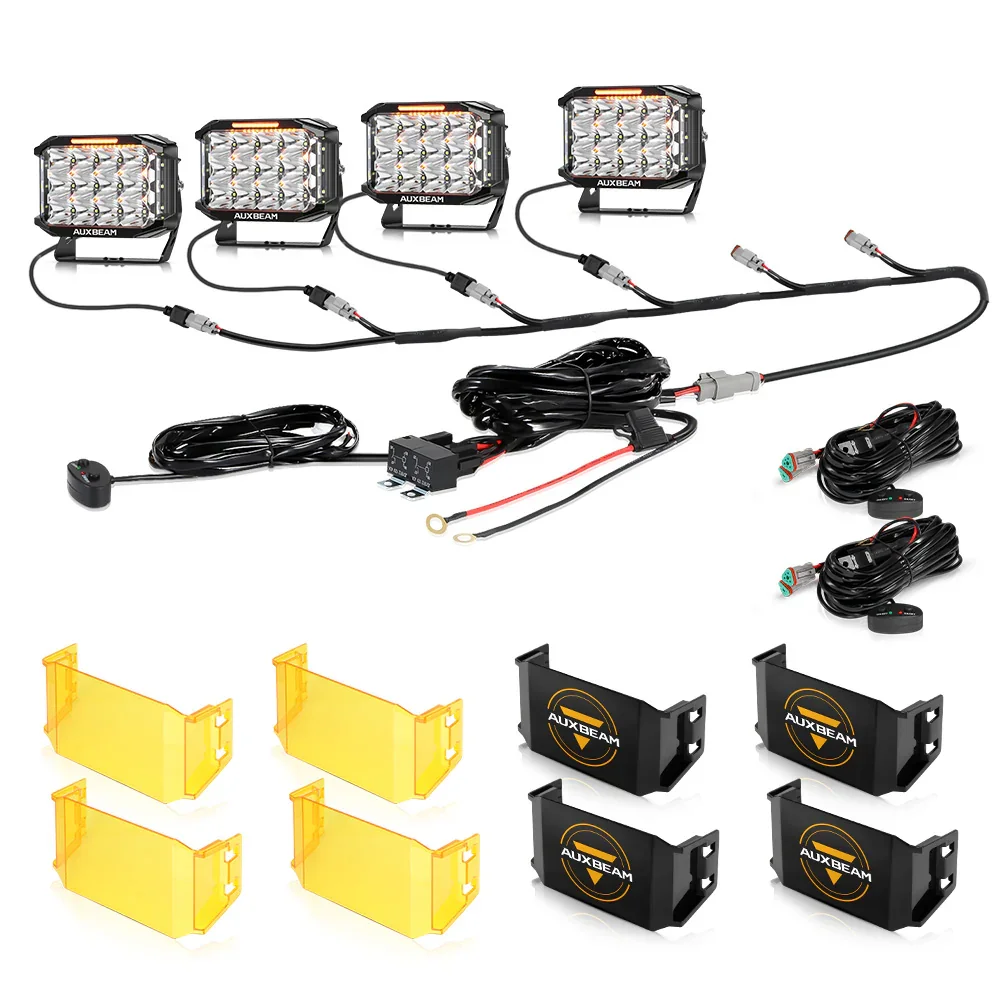 V-MAX Series | 7x5 Inch Rectangle 228W 26100LM Spot Beam Side Shooter LED Driving Lights with Amber DRL&Backlight - Image 11