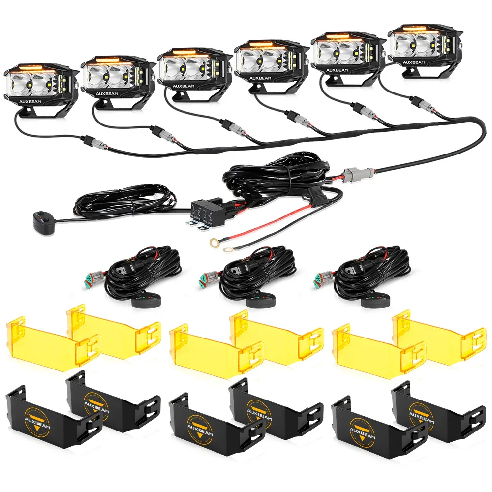 V-MAX Series | 4 Inch 72W 6960LM Spot Beam Side Shooter LED Rectangular Pod Lights with Amber DRL - Image 14