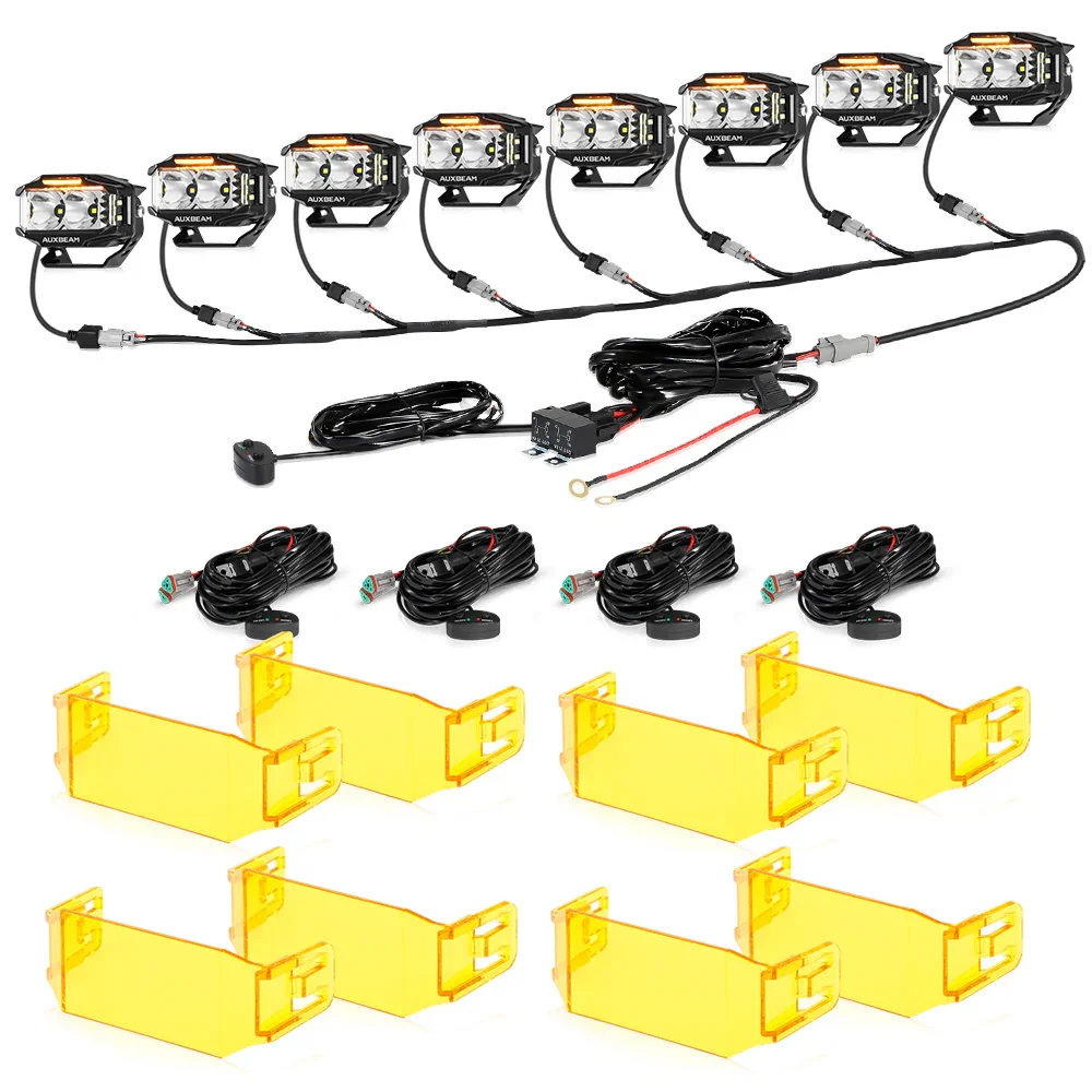 V-MAX Series | 4 Inch 72W 6960LM Spot Beam Side Shooter LED Rectangular Pod Lights with Amber DRL - Image 15