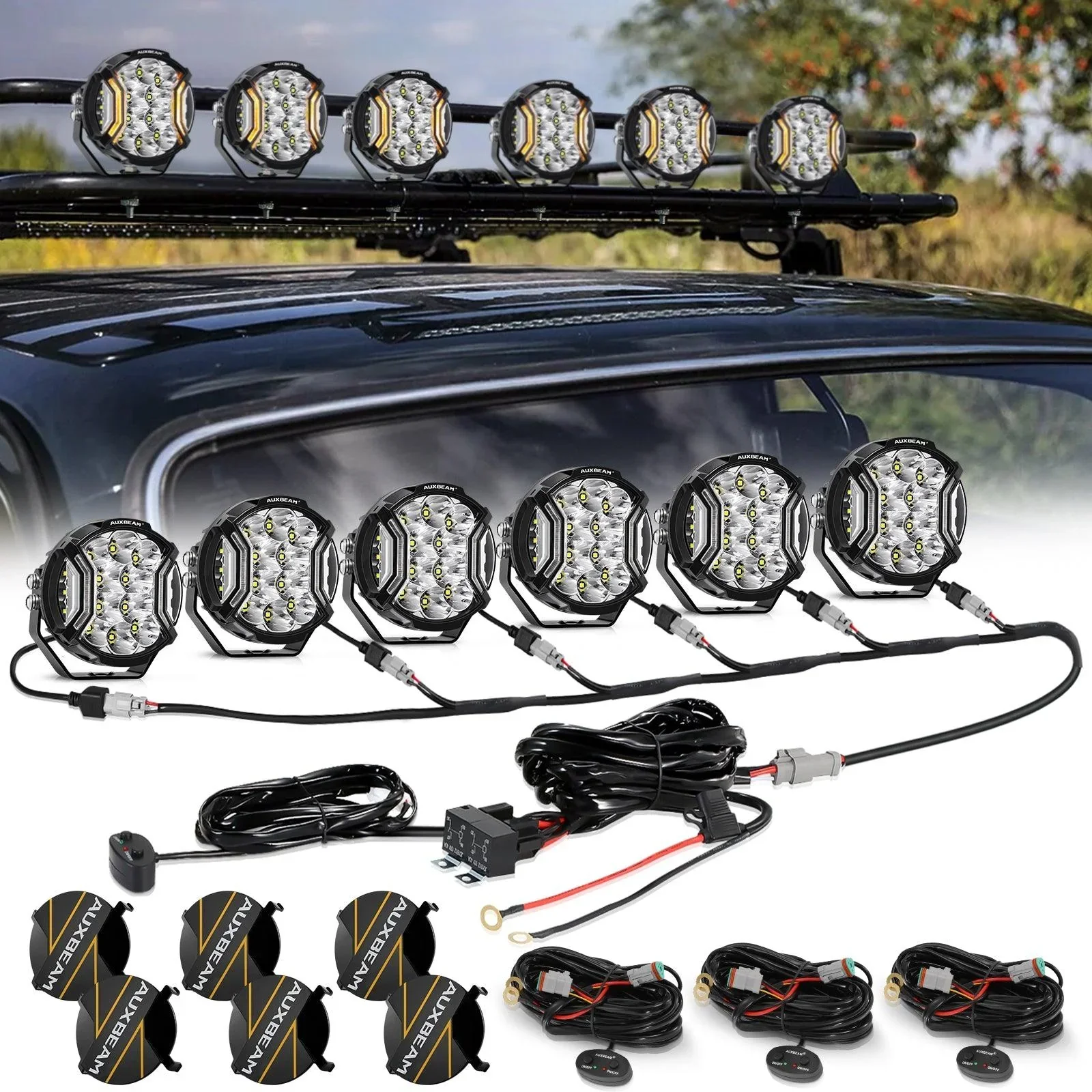 V-ULTRA Series | 5 Inch 172W LED Side Shooter White Pod Lights with Amber DRL - Image 14