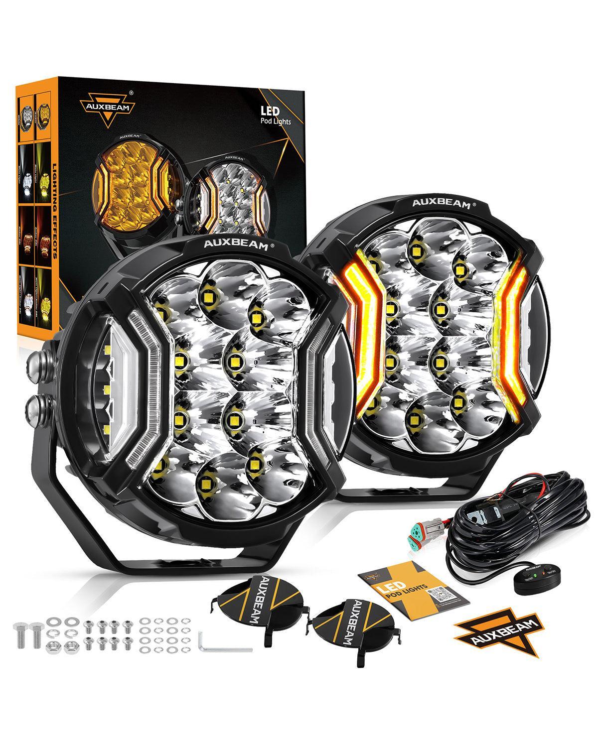 V-ULTRA Series | 5 Inch 172W LED Side Shooter White Pod Lights with Amber DRL - Image 9