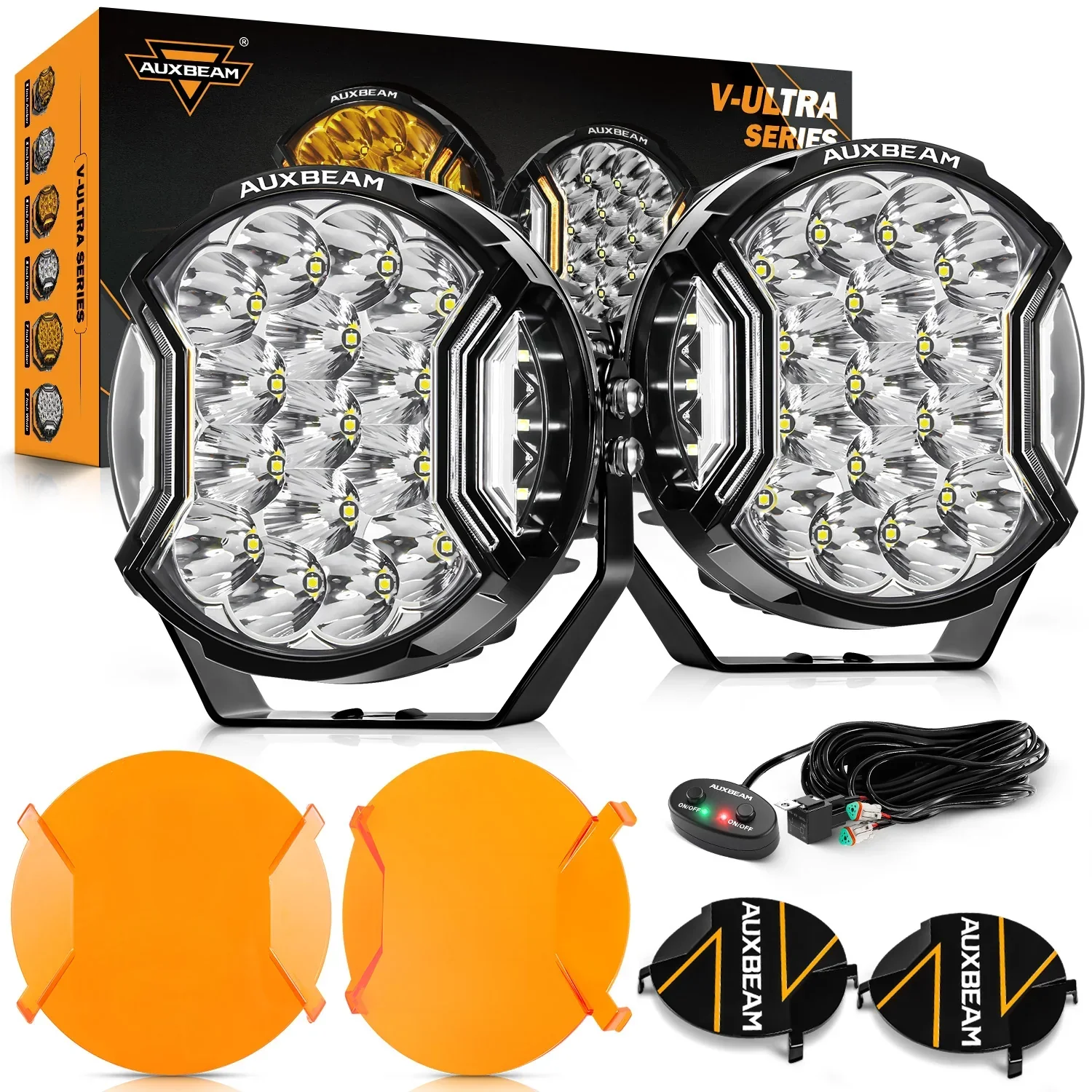 V-ULTRA Series | 7 Inch 226W LED Side Shooter White Pod Lights with Amber DRL - Image 13