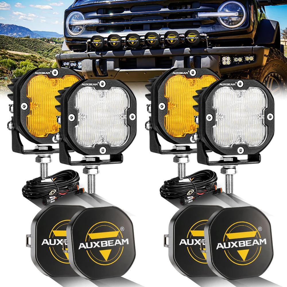 XP-ULTRA Series 3 Inch 80W Flood Beam LED Pods Amber&White Offroad Lights - Image 11
