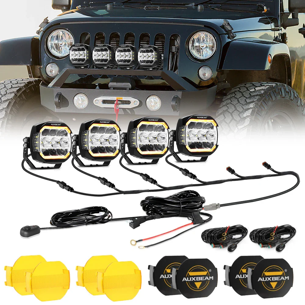 XP-ULTRA Series 5 Inch 174W LED Side Shooter Pod Lights with White DRL&Amber Turn Signal Light - Image 14