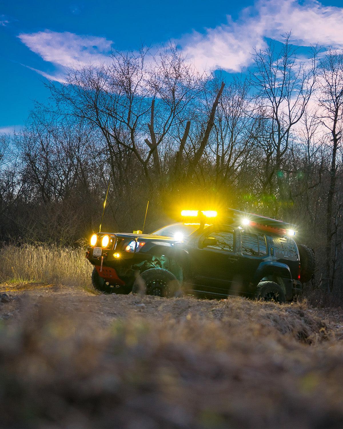 XP-ULTRA Series 5 Inch 174W LED Side Shooter Pod Lights with White DRL&Amber Turn Signal Light - Image 4