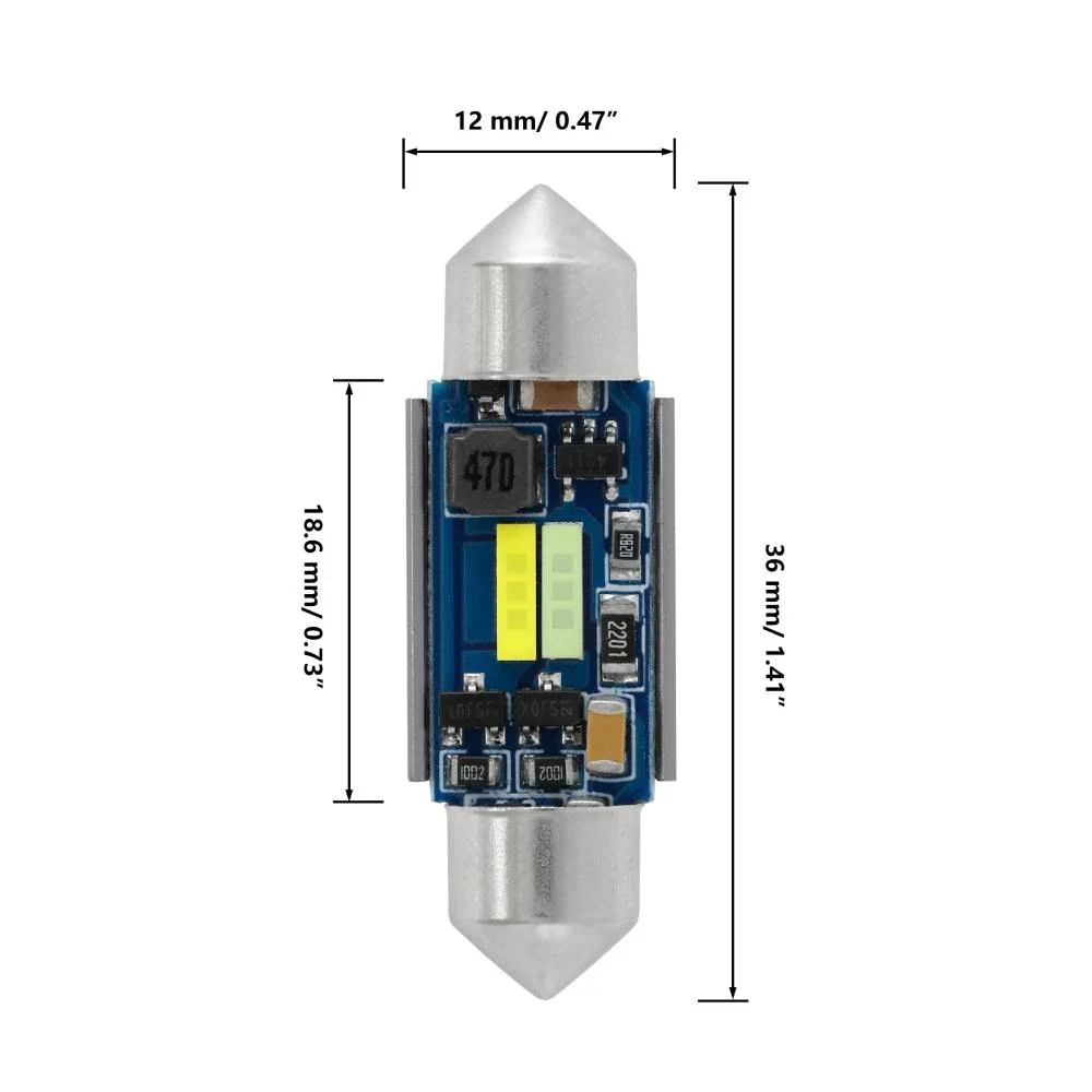🆕(2pcs/set) Dual Color Switchback 36MM DE3174 3425 6461 11005 12854 1.42" 1860CSP 6500K Cool White& Ice Blue LED Festoon Canbus For Interior Dome Map License Plate Bulbs - Image 5