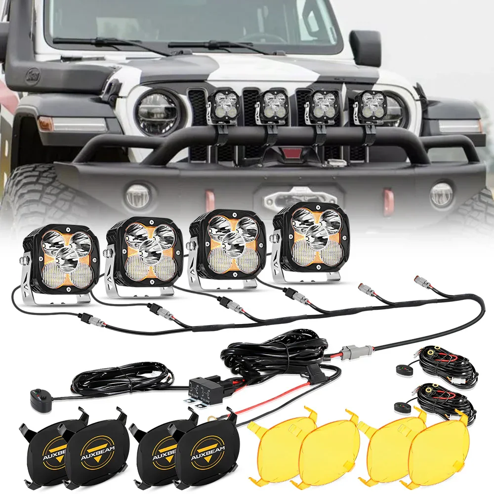 XP-ULTRA Series 4.5 Inch Combo Beam LED Pod Lights Off Road Lights with Amber DRL - Image 10