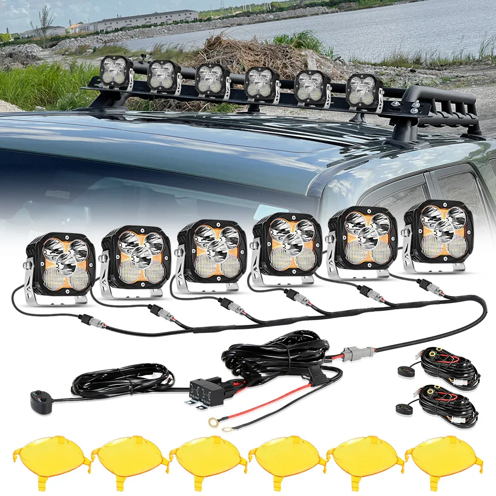 XP-ULTRA Series 4.5 Inch Combo Beam LED Pod Lights Off Road Lights with Amber DRL - Image 11
