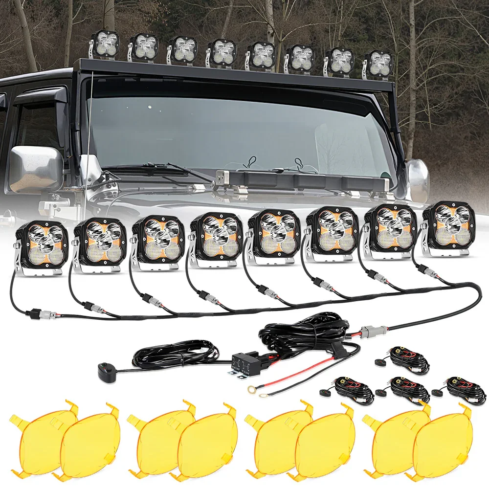 XP-ULTRA Series 4.5 Inch Combo Beam LED Pod Lights Off Road Lights with Amber DRL - Image 13