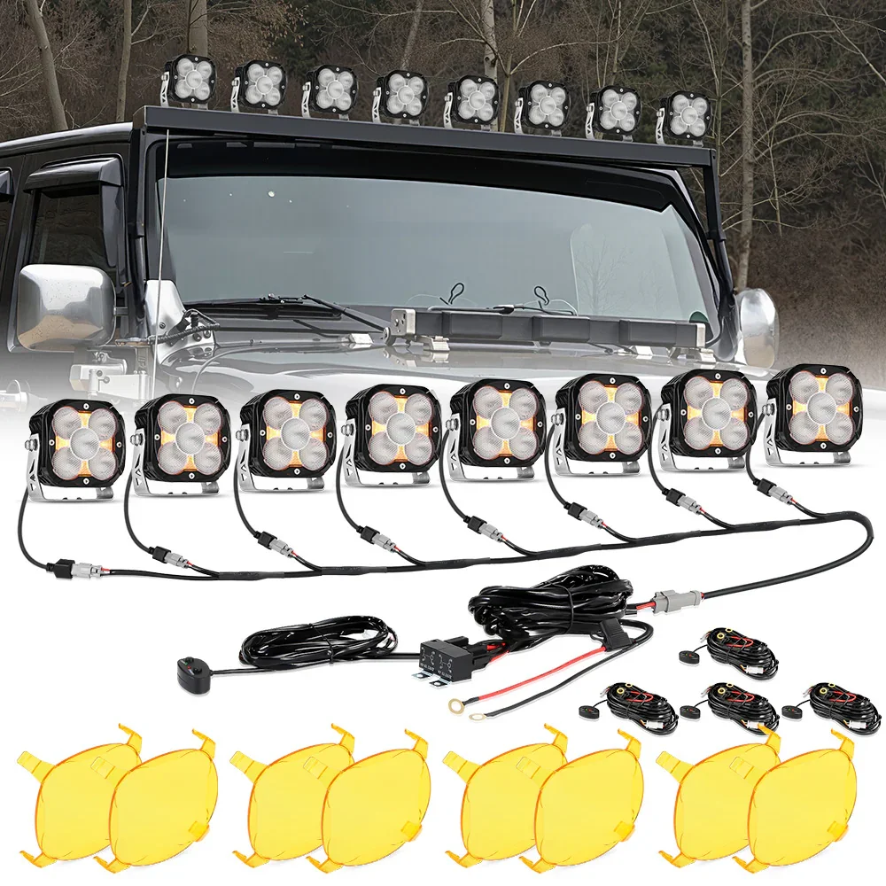 XP-ULTRA Series 4.5 Inch LED Pod Lights Off Road Lights with Amber DRL - Image 23