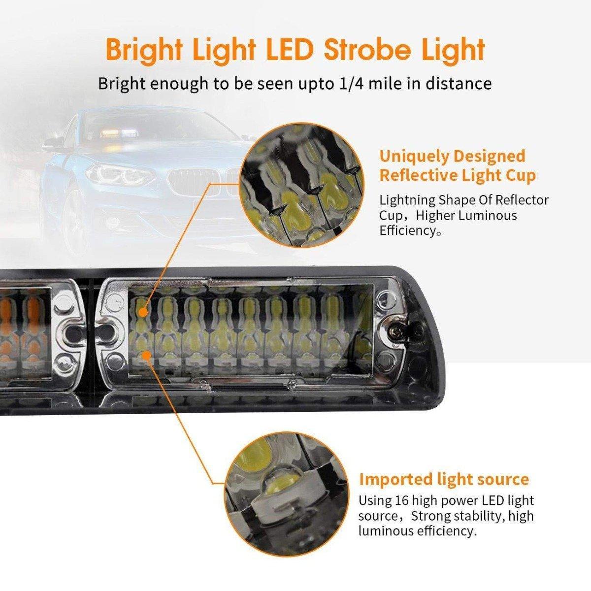 16 LED Emergency Warning light Strobe Light With Suction Cups - Image 4