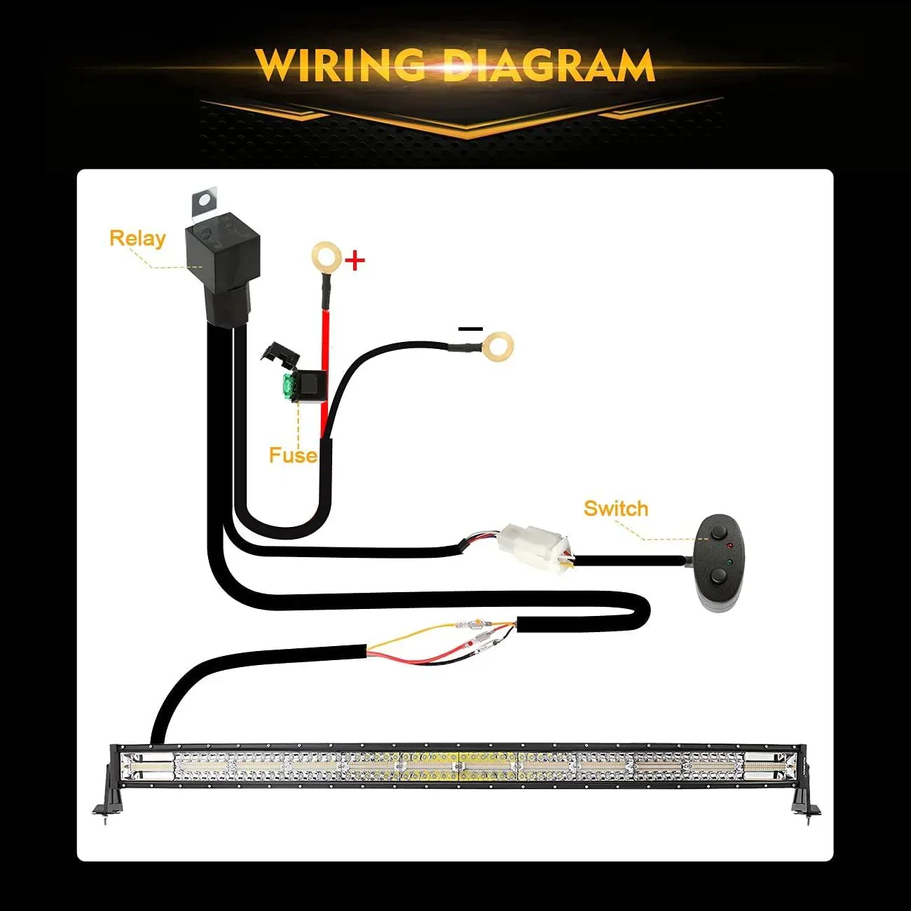50 Inch 6 Modes White&Amber Curved Off Road Led Light Bar - Image 10