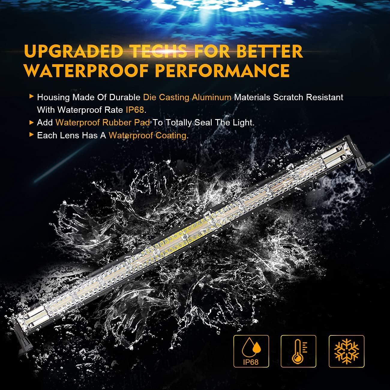 50 Inch 6 Modes White&Amber Curved Off Road Led Light Bar - Image 9