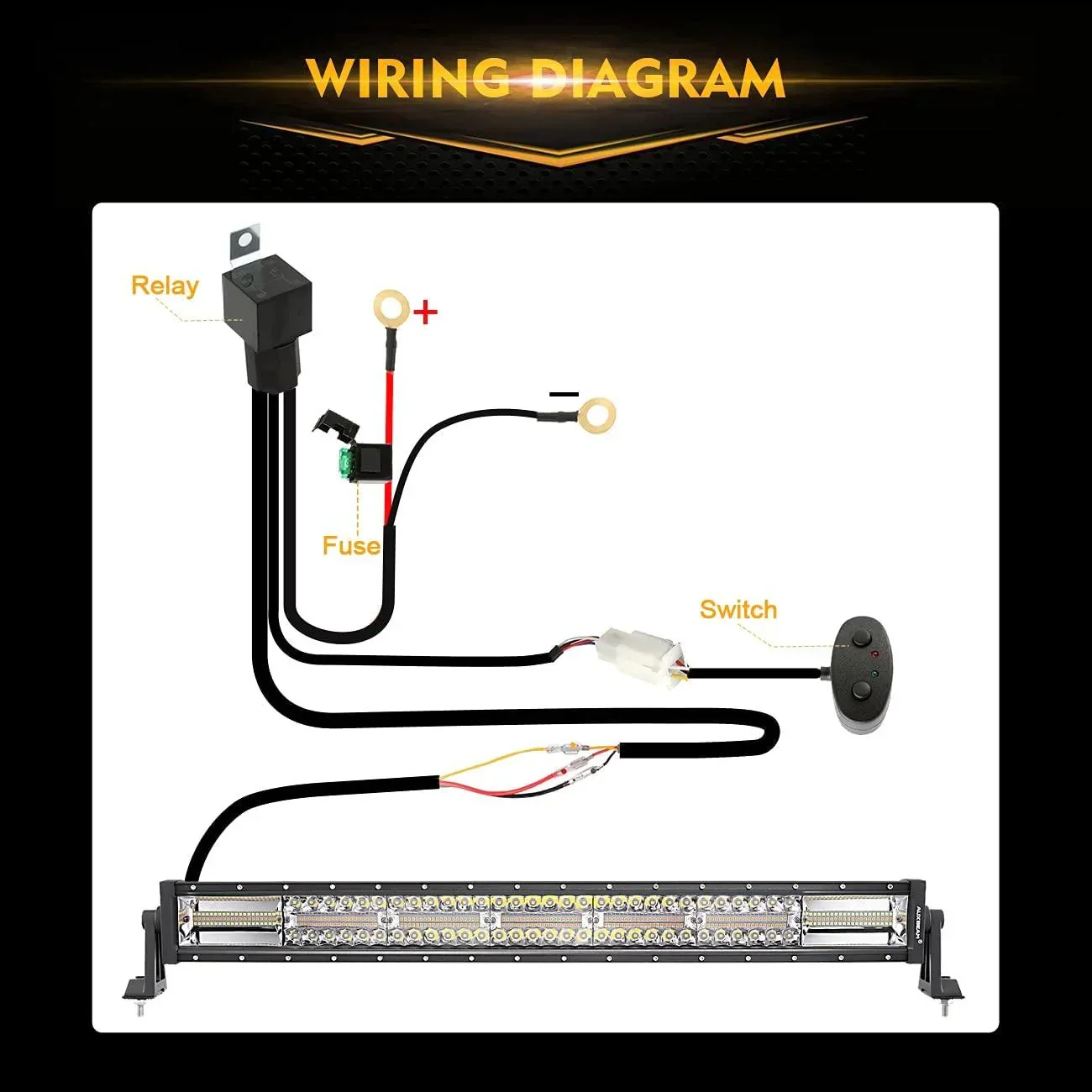 30 Inch 6 Modes White&Amber Straight Off Road Led Light Bar - Image 6