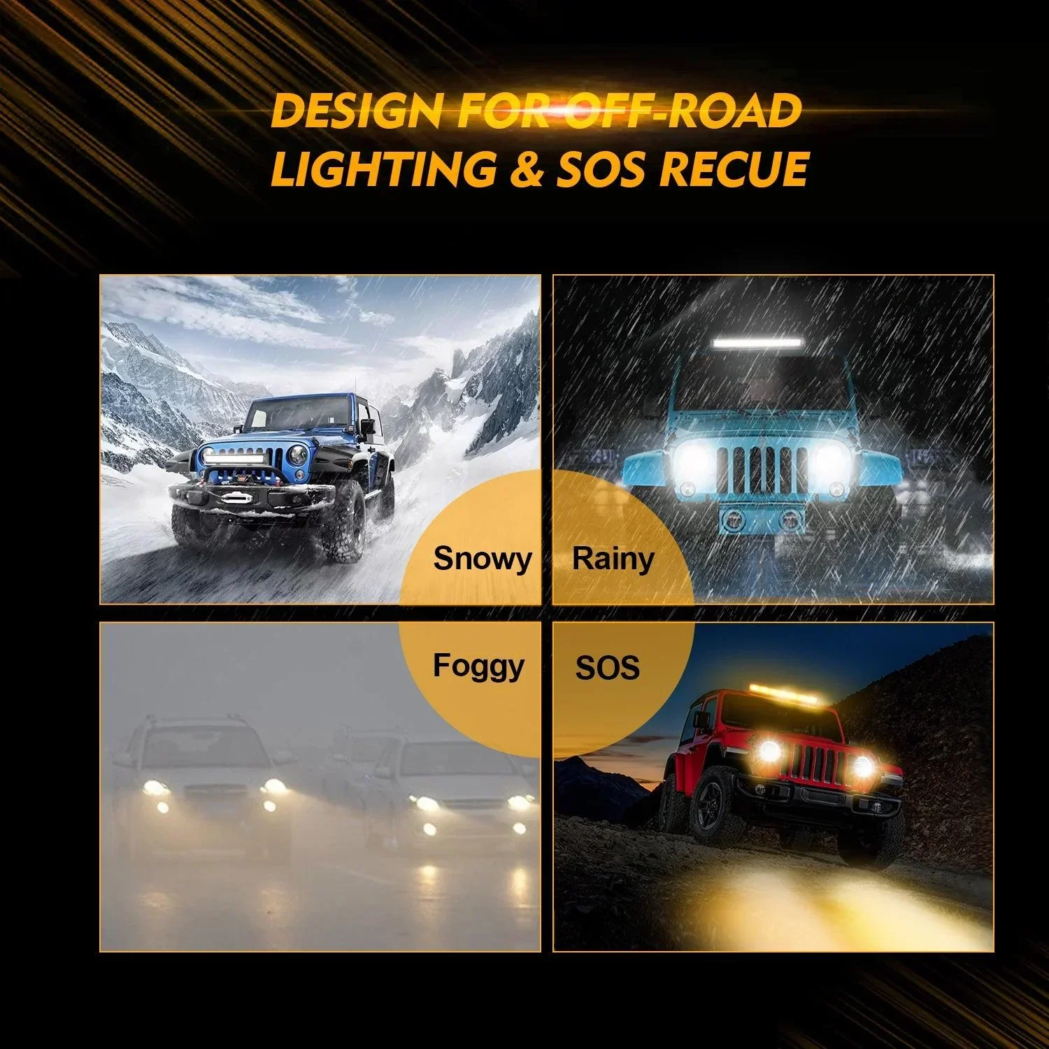 30 Inch 6 Modes White&Amber Straight Off Road Led Light Bar - Image 8