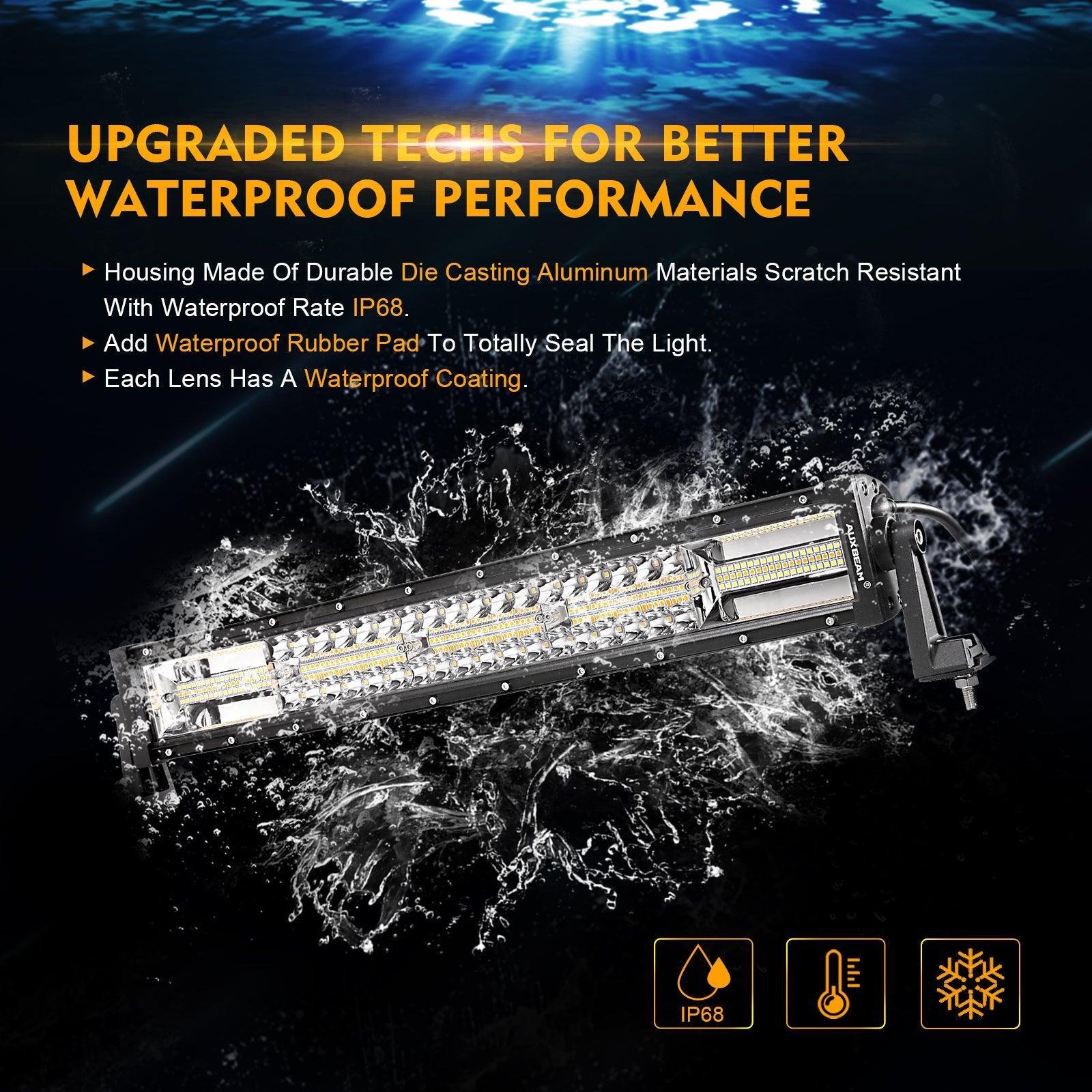 22 Inch 6 Modes White&Amber Off Road Led Light Bar - Image 10