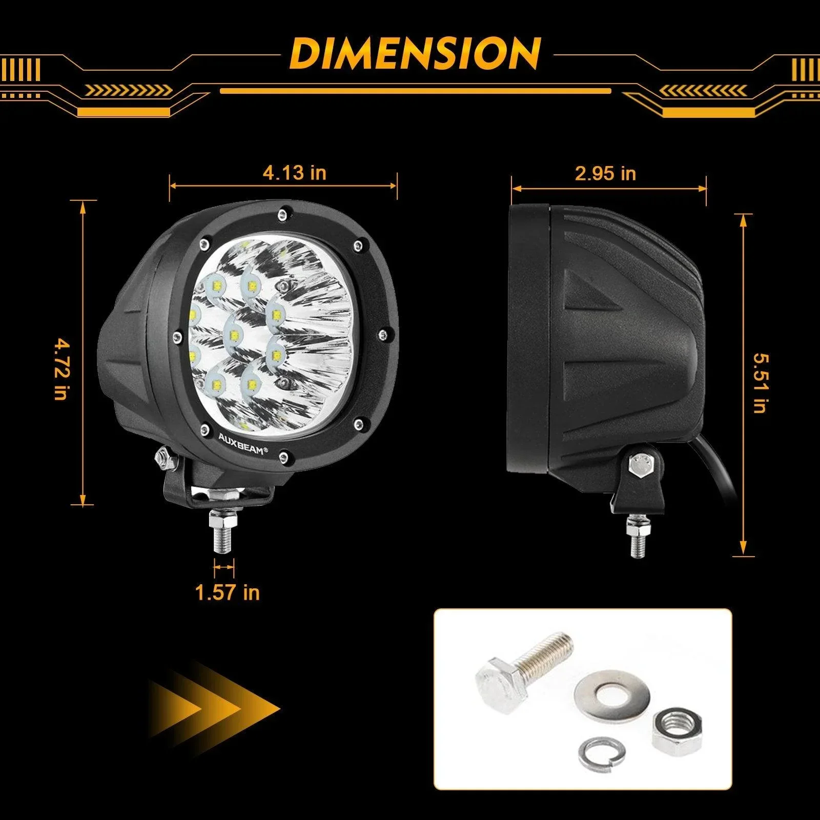 P4 Series | 4 Inch 90W Round LED Driving Lights Spot White Pod Lights - Image 8