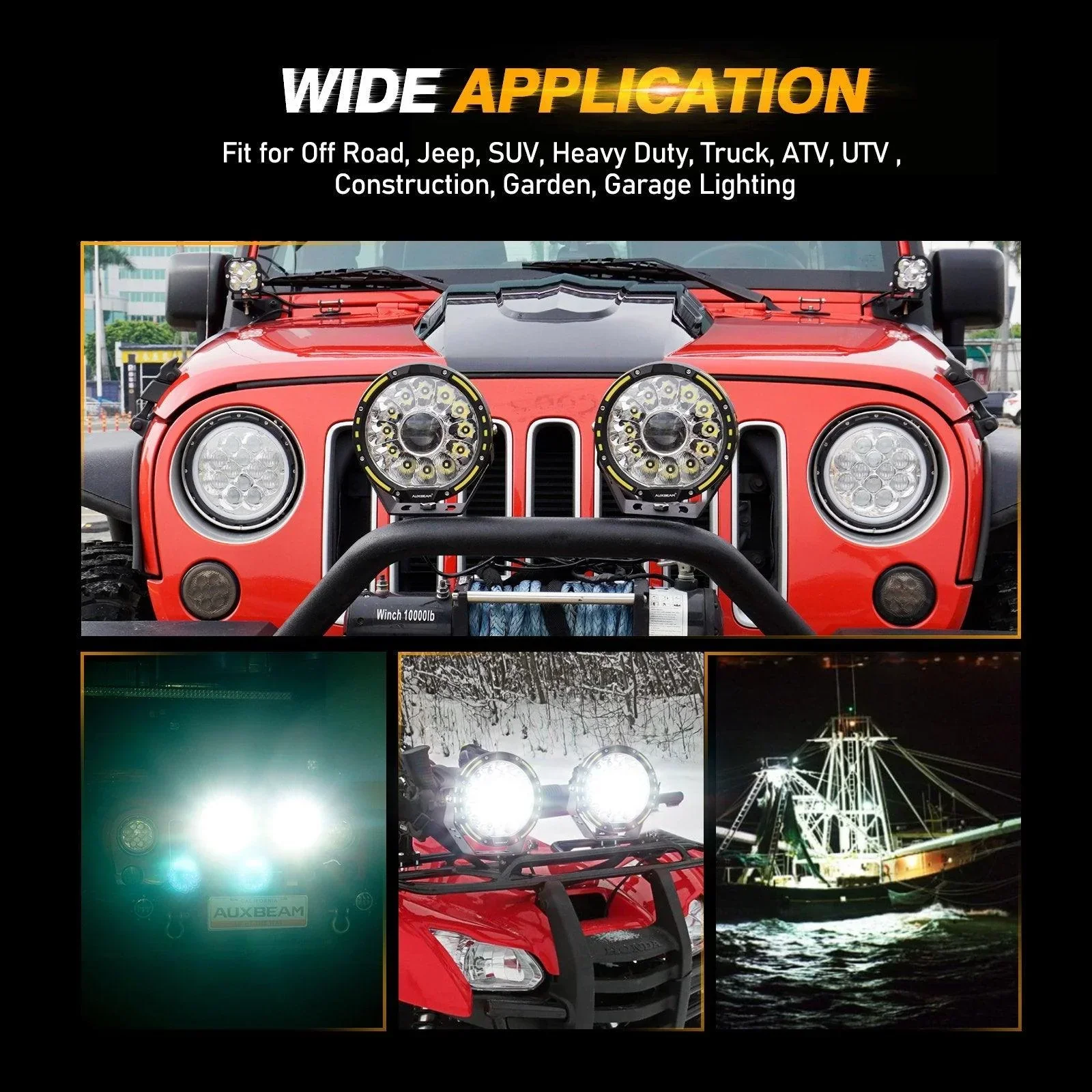 360-PRO Series | 7 Inch 230W 33332LM Custom Lens Offroad LED Driving Lights - Image 15