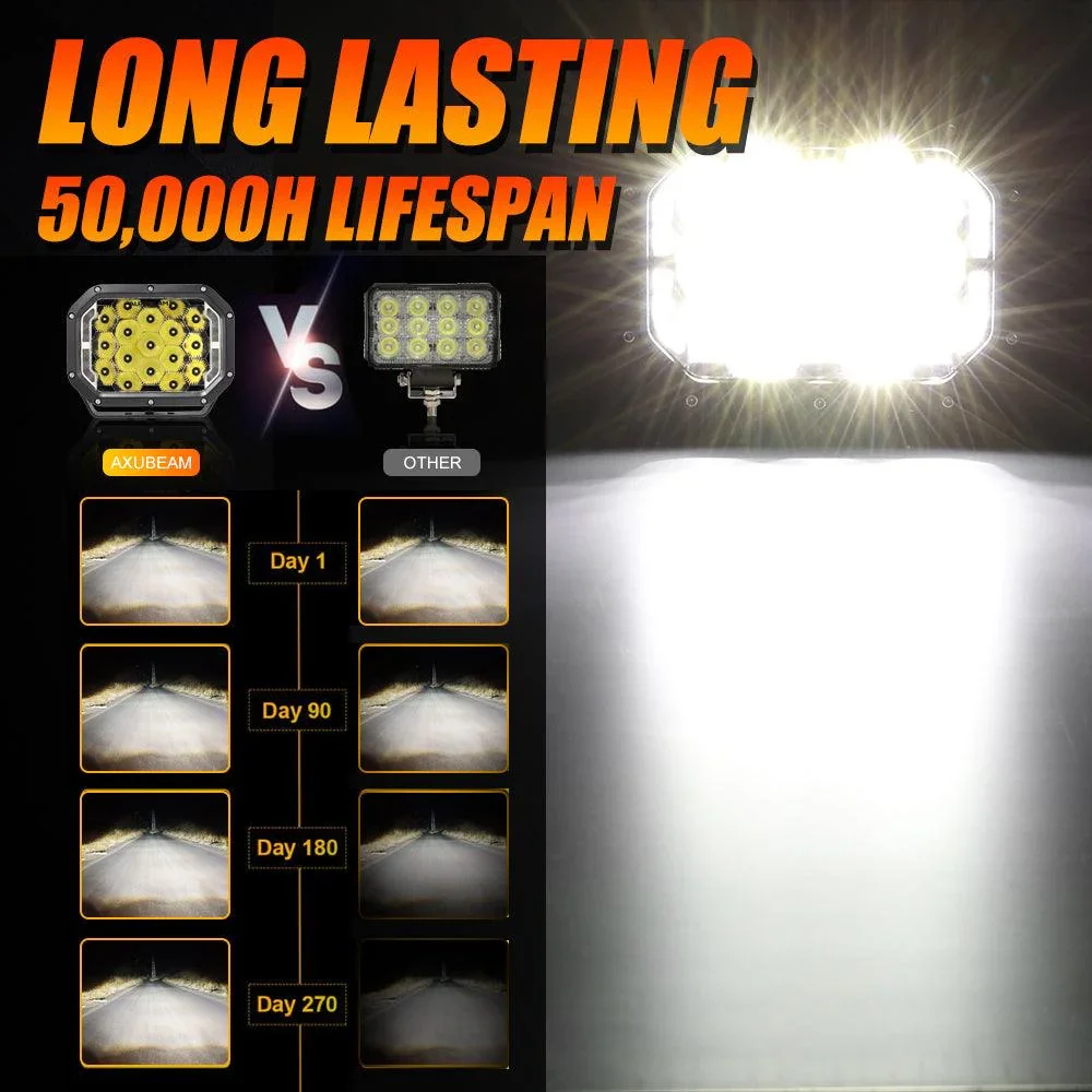 7x5 Inch Rectangle LED Pods White Spot Driving Lights with DRL FOR ATV UTV SIDE BY SIDE 4X4 - Image 5