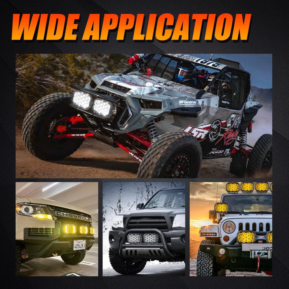 7x5 Inch Rectangle LED Pods White Spot Driving Lights with DRL FOR ATV UTV SIDE BY SIDE 4X4 - Image 8