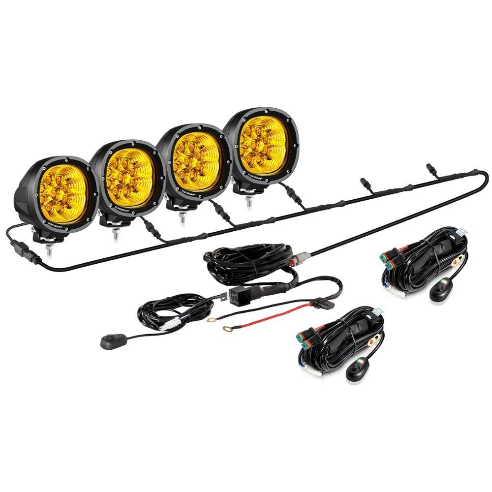 P4 Series | 4 Inch 90W 9000LM Round LED Driving Lights Flood Amber Pod Lights - Image 21