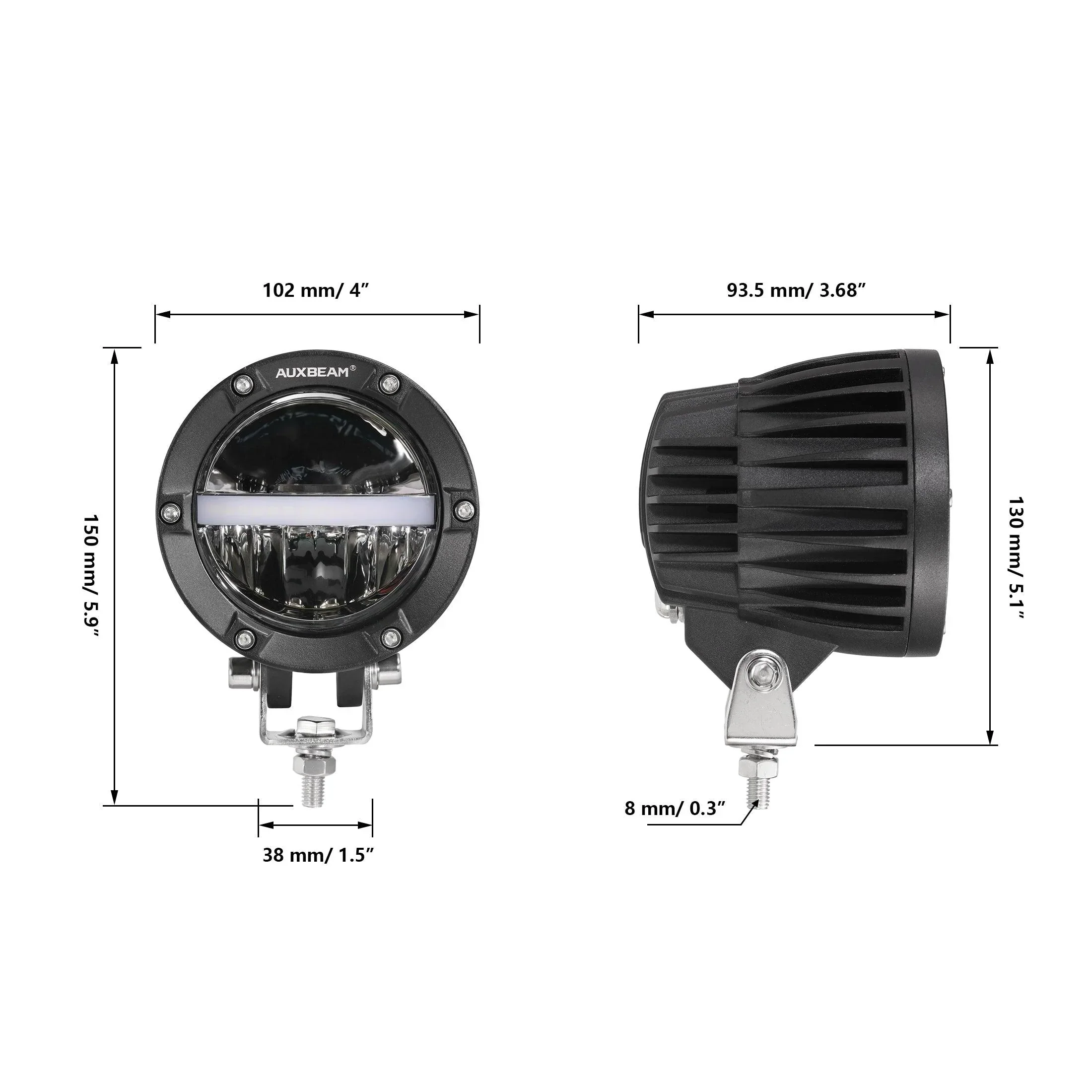 C4 Series | 4 Inch 110W 11000LM LED Pods Offroad LED Driving Lights with Amber DRL - Image 13